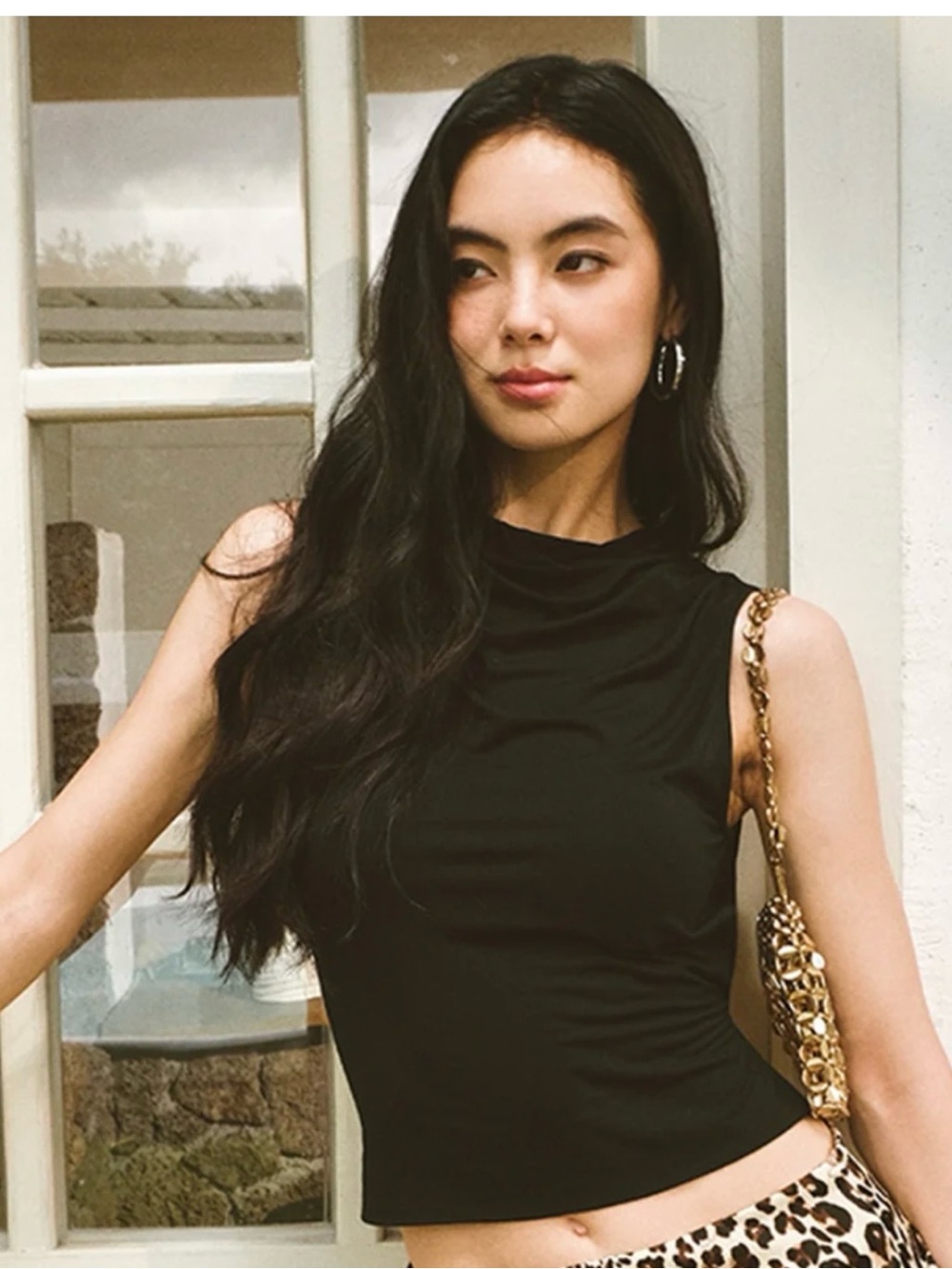 Commense Blackless Mock Neck Top